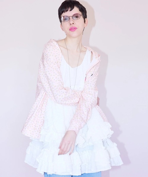 Little sunny bite(リトルサニーバイト)の「littlesunnybite/リトルサニーバイト/floral light hoodie(パーカー・レディース・ホワイト/ピンク/その他18・M/S)」の6枚目の写真