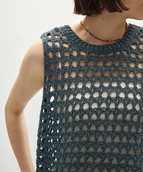 full/fill.(フルフィル)の「mesh slab knit vest / メッシュスラブニットベスト(ベスト・レディース・グレー/アイボリー・FREE)」の8枚目の写真