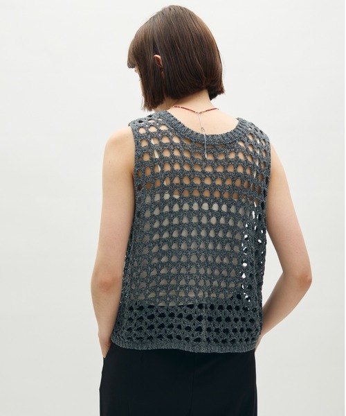 full/fill.(フルフィル)の「mesh slab knit vest / メッシュスラブニットベスト(ベスト・レディース・グレー/アイボリー・FREE)」の5枚目の写真