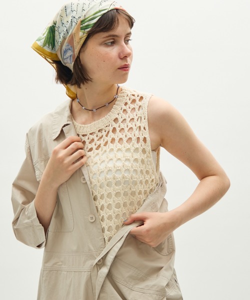 full/fill.(フルフィル)の「mesh slab knit vest / メッシュスラブニットベスト(ベスト・レディース・グレー/アイボリー・FREE)」の12枚目の写真