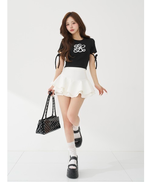 Darich(ダーリッチ)の「シグネチャーDRレースロゴカットトップス(Tシャツ/カットソー・レディース・ピンク/ホワイト/ブラック・FREE)」の8枚目の写真