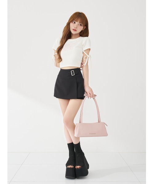 Darich(ダーリッチ)の「シグネチャーDRレースロゴカットトップス(Tシャツ/カットソー・レディース・ピンク/ホワイト/ブラック・FREE)」の5枚目の写真