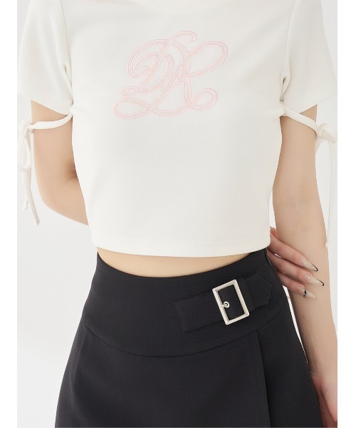 Darich(ダーリッチ)の「シグネチャーDRレースロゴカットトップス(Tシャツ/カットソー・レディース・ピンク/ホワイト/ブラック・FREE)」の15枚目の写真