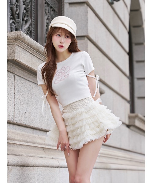 Darich(ダーリッチ)の「シグネチャーDRレースロゴカットトップス(Tシャツ/カットソー・レディース・ピンク/ホワイト/ブラック・FREE)」の17枚目の写真