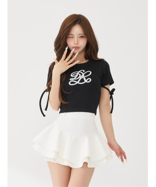 Darich(ダーリッチ)の「シグネチャーDRレースロゴカットトップス(Tシャツ/カットソー・レディース・ピンク/ホワイト/ブラック・FREE)」の9枚目の写真