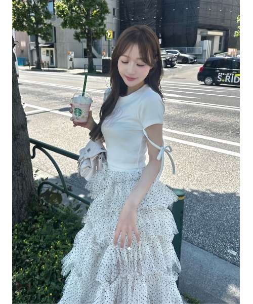 Darich(ダーリッチ)の「シグネチャーDRレースロゴカットトップス(Tシャツ/カットソー・レディース・ピンク/ホワイト/ブラック・FREE)」の19枚目の写真