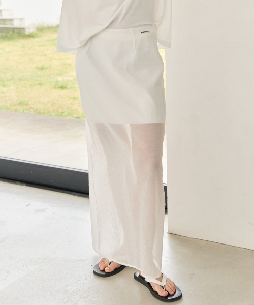 Light Sheer Maxi Skirt - Off White（スカート）｜LEVAR（レバー）の