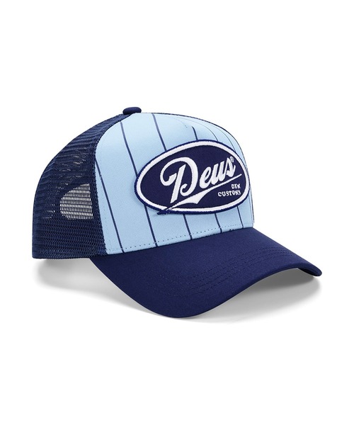 DEUS EX MACHINA(デウスエクスマキナ)の「FORECOURT TRUCKER コットン素材 ナイロンキャップ(キャップ・メンズ・スカイブルー系/ベージュ/ブラック・OS)」の3枚目の写真