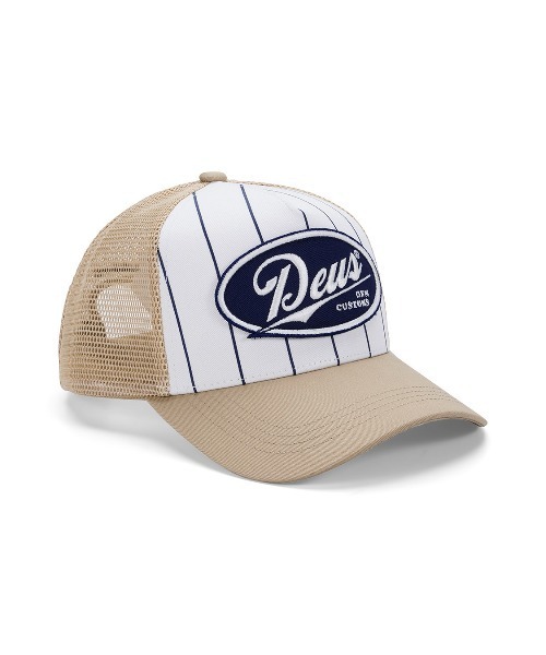 DEUS EX MACHINA(デウスエクスマキナ)の「FORECOURT TRUCKER コットン素材 ナイロンキャップ(キャップ・メンズ・スカイブルー系/ベージュ/ブラック・OS)」の2枚目の写真