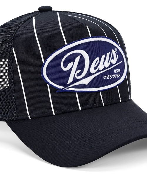 DEUS EX MACHINA(デウスエクスマキナ)の「FORECOURT TRUCKER コットン素材 ナイロンキャップ(キャップ・メンズ・スカイブルー系/ベージュ/ブラック・OS)」の4枚目の写真