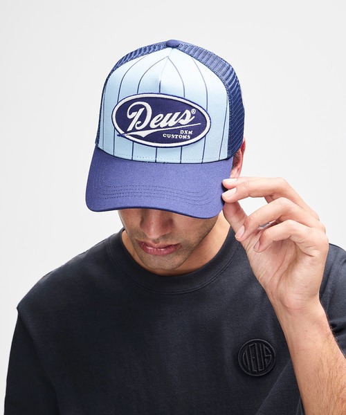 DEUS EX MACHINA(デウスエクスマキナ)の「FORECOURT TRUCKER コットン素材 ナイロンキャップ(キャップ・メンズ・スカイブルー系/ベージュ/ブラック・OS)」の19枚目の写真