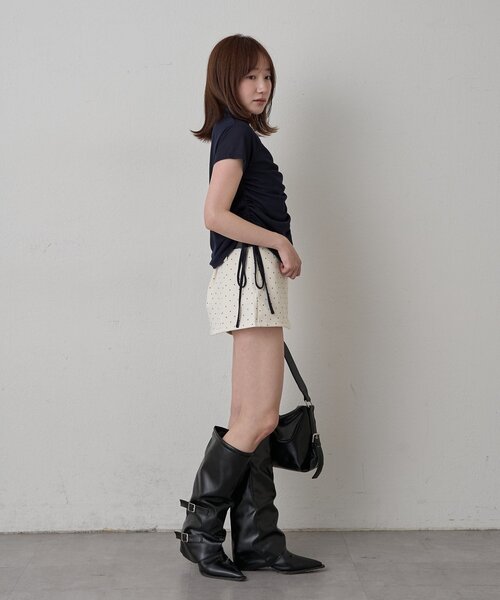mline（エムライン）の「[mline]ベルト付きドットスカート（スカート・レディース・ブラック/グレー/オフホワイト・SMALL/MEDIUM/LARGE）」の8枚目の写真