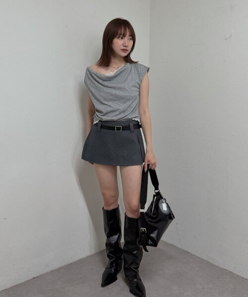 mline（エムライン）の「[mline]ベルト付きドットスカート（スカート・レディース・ブラック/グレー/オフホワイト・SMALL/MEDIUM/LARGE）」の22枚目の写真