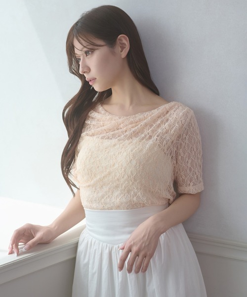 Ambre Neige(アンブルネージュ)の「assortment drape tops / アソートドレープトップス(Tシャツ/カットソー・レディース・ライトブルー/その他/アイボリー/ピンクベージュ・FREE)」の4枚目の写真