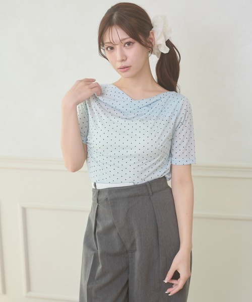 Ambre Neige(アンブルネージュ)の「assortment drape tops / アソートドレープトップス(Tシャツ/カットソー・レディース・ライトブルー/その他/アイボリー/ピンクベージュ・FREE)」の14枚目の写真