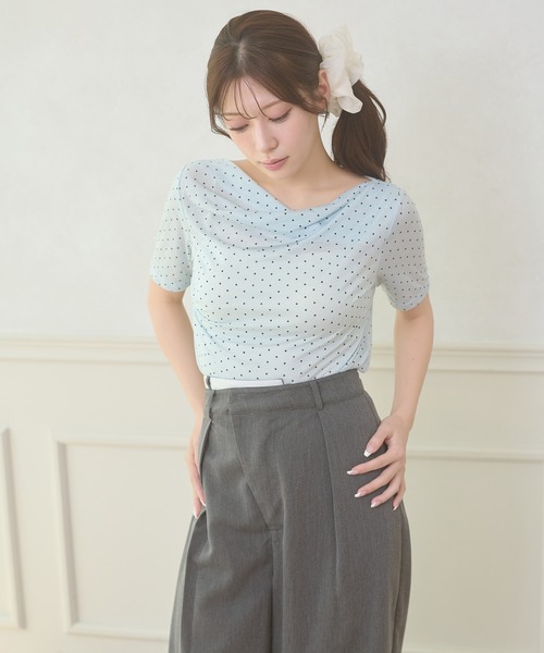 Ambre Neige(アンブルネージュ)の「assortment drape tops / アソートドレープトップス(Tシャツ/カットソー・レディース・ライトブルー/その他/アイボリー/ピンクベージュ・FREE)」の15枚目の写真