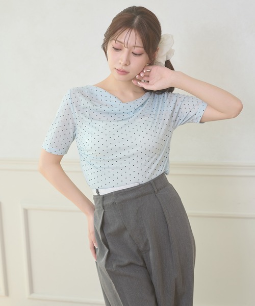 Ambre Neige(アンブルネージュ)の「assortment drape tops / アソートドレープトップス(Tシャツ/カットソー・レディース・ライトブルー/その他/アイボリー/ピンクベージュ・FREE)」の16枚目の写真