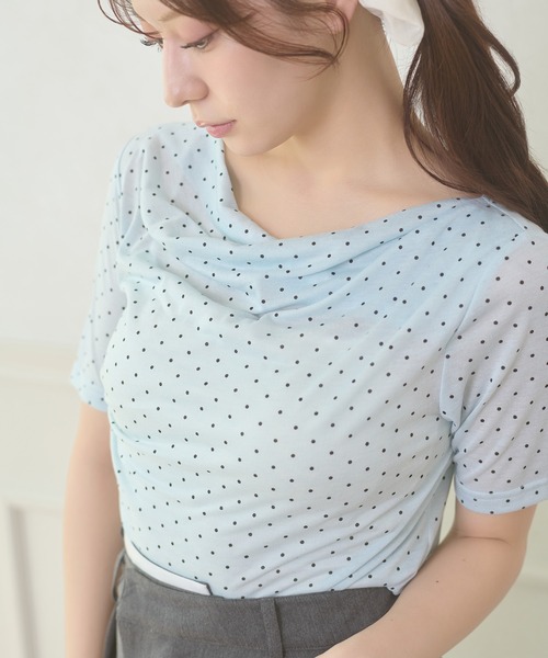 Ambre Neige(アンブルネージュ)の「assortment drape tops / アソートドレープトップス(Tシャツ/カットソー・レディース・ライトブルー/その他/アイボリー/ピンクベージュ・FREE)」の17枚目の写真