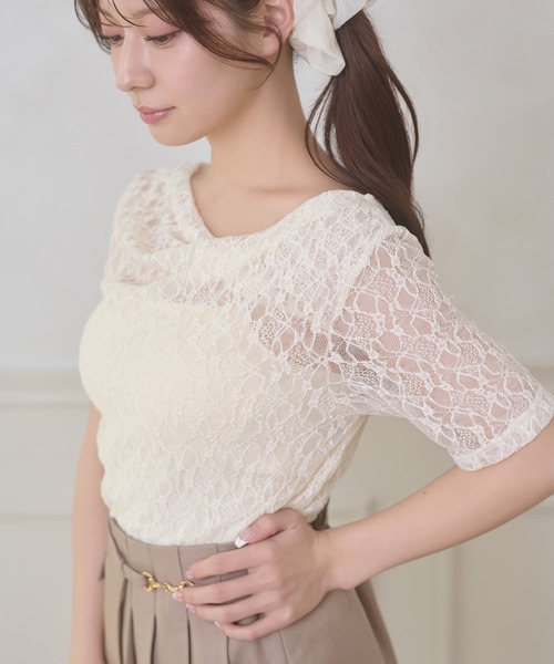 Ambre Neige(アンブルネージュ)の「assortment drape tops / アソートドレープトップス(Tシャツ/カットソー・レディース・ライトブルー/その他/アイボリー/ピンクベージュ・FREE)」の9枚目の写真