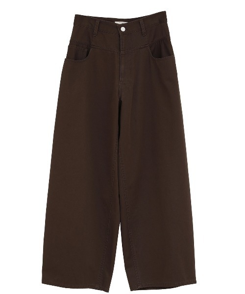 CLANE（クラネ）の「CLANE/クラネ/LOW WAIST BARREL PANTS（その他パンツ・レディース・アイボリー/ブラウン・1）」の2枚目の写真