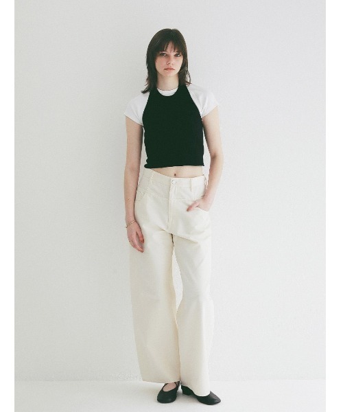 CLANE（クラネ）の「CLANE/クラネ/LOW WAIST BARREL PANTS（その他パンツ・レディース・アイボリー/ブラウン・1）」の19枚目の写真