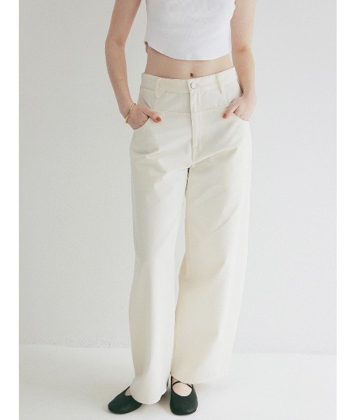 CLANE（クラネ）の「CLANE/クラネ/LOW WAIST BARREL PANTS（その他パンツ・レディース・アイボリー/ブラウン・1）」の21枚目の写真