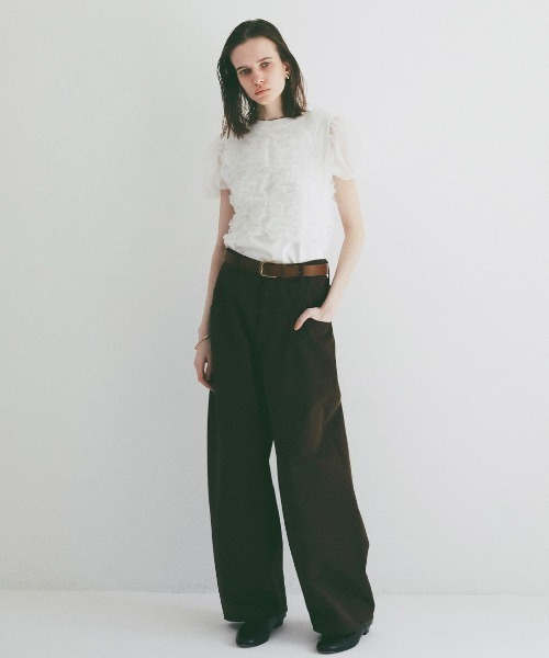 CLANE（クラネ）の「CLANE/クラネ/LOW WAIST BARREL PANTS（その他パンツ・レディース・アイボリー/ブラウン・1）」の6枚目の写真