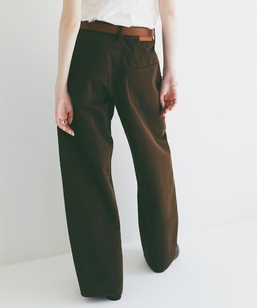 CLANE（クラネ）の「CLANE/クラネ/LOW WAIST BARREL PANTS（その他パンツ・レディース・アイボリー/ブラウン・1）」の9枚目の写真
