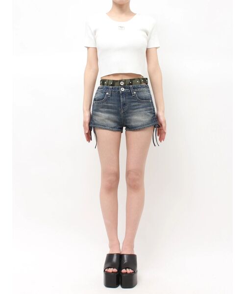 GYDA(ジェイダ)の「H/W camouflage レイヤードライクSPT(デニムパンツ・レディース・ブラック/ブルー・SMALL/MEDIUM)」の5枚目の写真