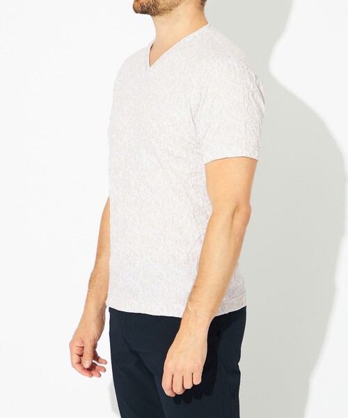 EPOCA UOMO(エポカウォモ)の「フラワージャカードワッシャーカットソー(Tシャツ/カットソー・メンズ・ライトグレー/チャコールグレー・46/48)」の6枚目の写真