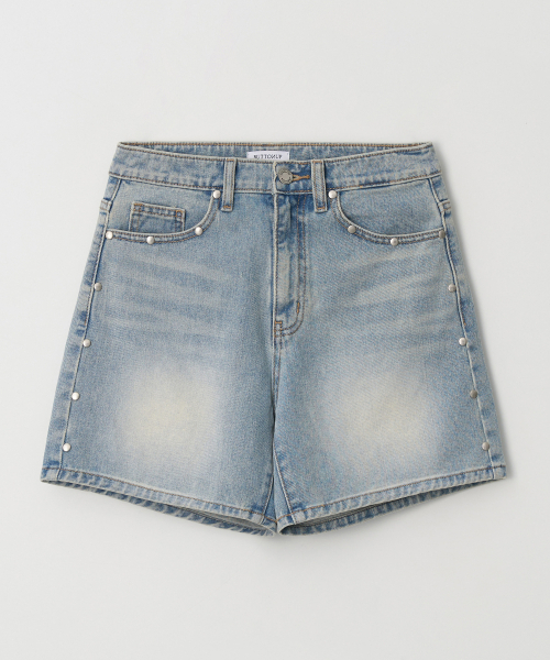 BUTTON UP(ボタンアップ)の「スタッド Aラインショートデニムパンツ(その他パンツ・レディース・その他・LARGE/MEDIUM/SMALL)」の2枚目の写真