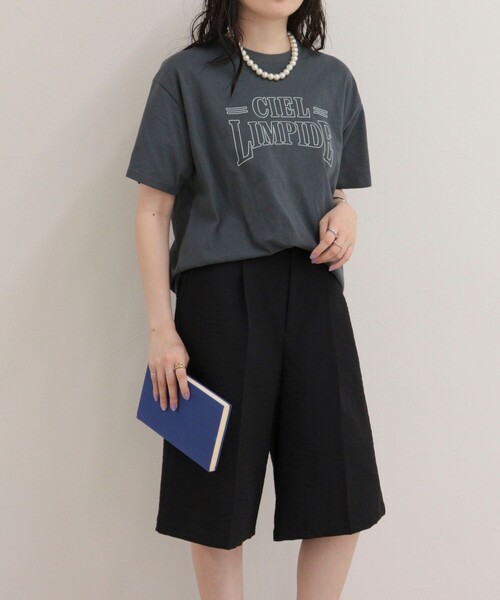 fredy emue(フレディエミュ)の「アウトラインロゴTシャツ(Tシャツ/カットソー・レディース・チャコールグレー/ネイビー/オフホワイト・38)」の21枚目の写真
