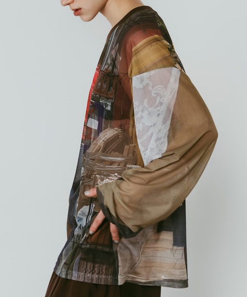 Knuth Marf(クヌースマーフ)の「【Knuth Marf】クヌースマーフ oji sheer long-sleeve tee(Tシャツ/カットソー・レディース・マルチ・FREE)」の4枚目の写真