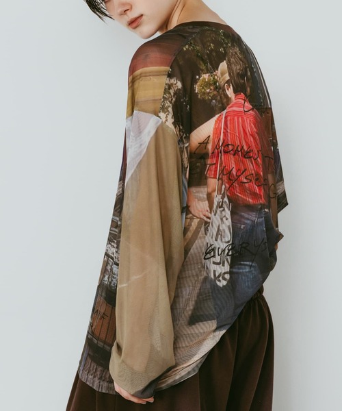 Knuth Marf(クヌースマーフ)の「【Knuth Marf】クヌースマーフ oji sheer long-sleeve tee(Tシャツ/カットソー・レディース・マルチ・FREE)」の3枚目の写真