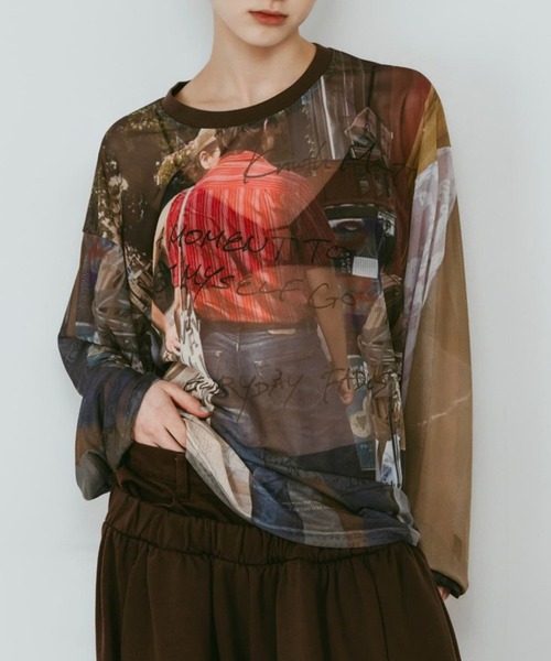 Knuth Marf(クヌースマーフ)の「【Knuth Marf】クヌースマーフ oji sheer long-sleeve tee(Tシャツ/カットソー・レディース・マルチ・FREE)」の13枚目の写真
