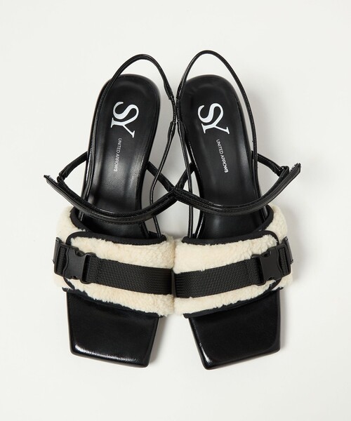 SY UNITED ARROWS(シーユナイテッドアローズ)の「<SY>ボア ウェッジバックベルト サンダル60↑(サンダル・レディース・ブラック/オフホワイト・22cm/22.5cm/23cm/23.5cm/24cm/24.5cm/25cm)」の14枚目の写真