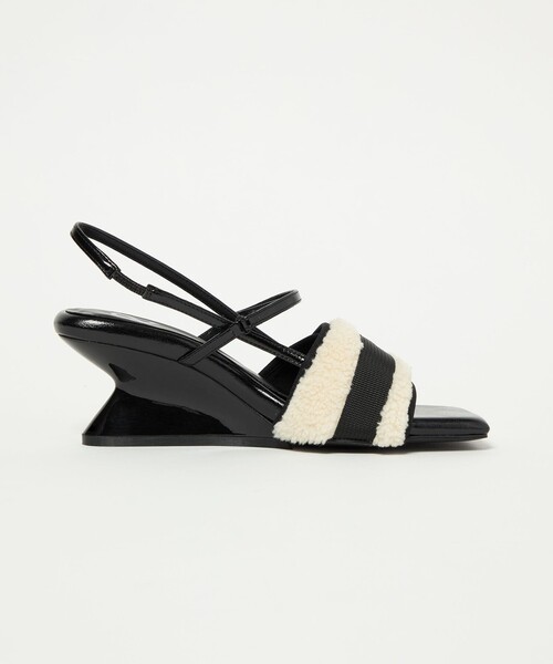 SY UNITED ARROWS(シーユナイテッドアローズ)の「<SY>ボア ウェッジバックベルト サンダル60↑(サンダル・レディース・ブラック/オフホワイト・22cm/22.5cm/23cm/23.5cm/24cm/24.5cm/25cm)」の15枚目の写真