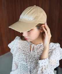 【SANSeLF】ヴィンテージロゴダメージキャップ saa26s085