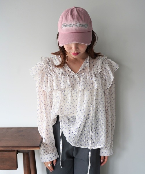 SANSeLF(サンセルフ)の「【SANSeLF】ヴィンテージロゴダメージキャップ saa26s085(キャップ・レディース・グレー/ピンク/ベージュ・FREE)」の8枚目の写真