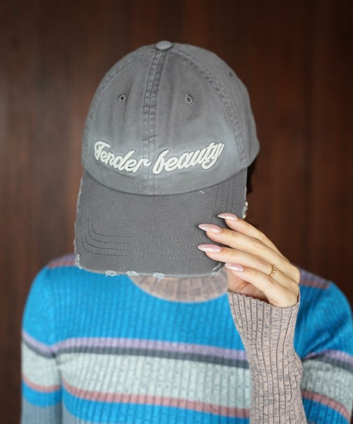 SANSeLF(サンセルフ)の「【SANSeLF】ヴィンテージロゴダメージキャップ saa26s085(キャップ・レディース・グレー/ピンク/ベージュ・FREE)」の16枚目の写真