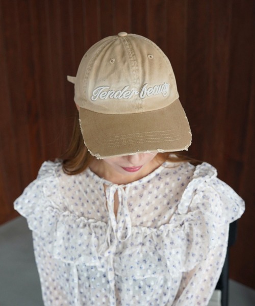 SANSeLF(サンセルフ)の「【SANSeLF】ヴィンテージロゴダメージキャップ saa26s085(キャップ・レディース・グレー/ピンク/ベージュ・FREE)」の19枚目の写真