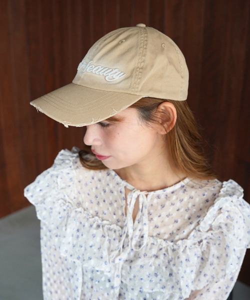 SANSeLF(サンセルフ)の「【SANSeLF】ヴィンテージロゴダメージキャップ saa26s085(キャップ・レディース・グレー/ピンク/ベージュ・FREE)」の20枚目の写真