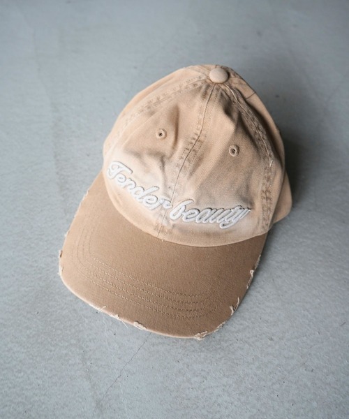 SANSeLF(サンセルフ)の「【SANSeLF】ヴィンテージロゴダメージキャップ saa26s085(キャップ・レディース・グレー/ピンク/ベージュ・FREE)」の6枚目の写真