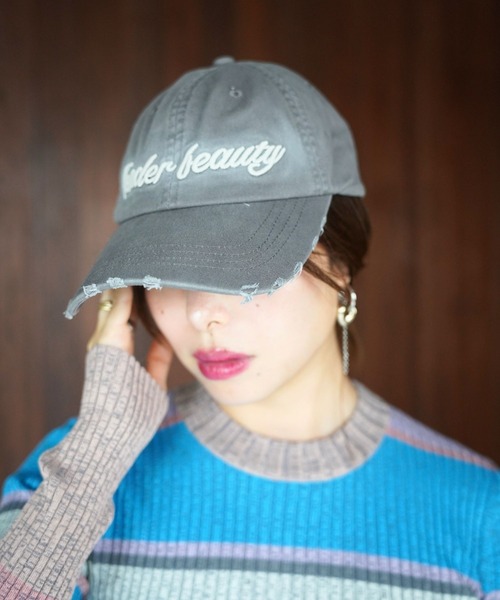 SANSeLF(サンセルフ)の「【SANSeLF】ヴィンテージロゴダメージキャップ saa26s085(キャップ・レディース・グレー/ピンク/ベージュ・FREE)」の14枚目の写真