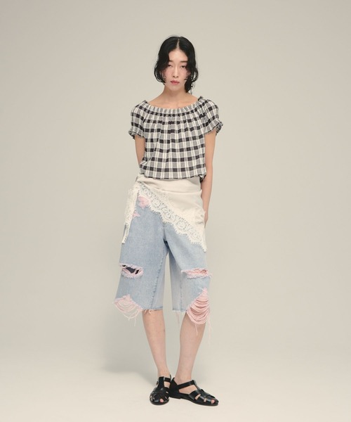 新品 ジーナシス [eL+1) Bermuda Pants eL】Denim Bermuda Pants/1023737（デニムパンツ）｜eL（エル）の