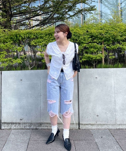 eL(エル)の「【eL】Denim Bermuda Pants/1023737(デニムパンツ・レディース・ピンク系その他/ブルー系その他・FREE)」の19枚目の写真