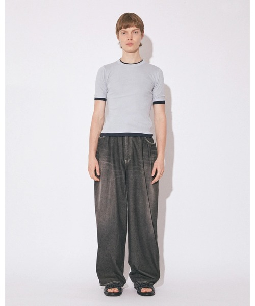 beautiful people(ビューティフルピープル)の「left hand twilldenim wide pants vintage beautiful peopleM(デニムパンツ・メンズ・ブラック・38/40/42)」の2枚目の写真