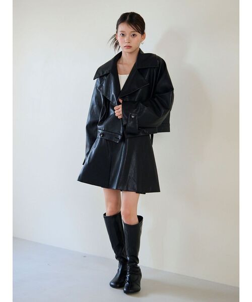 LAGUNAMOON(ラグナムーン)の「ハイネックマテリアルブルゾン(ブルゾン・レディース・ボルドー/モカ/ブラック・FREE)」の13枚目の写真