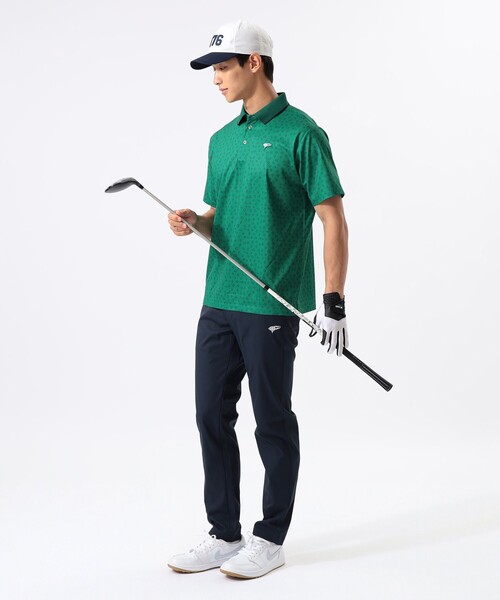 BEAMS GOLF（ビームスゴルフ）の「ORANGE LABEL / 1976 グラフィック 総柄ポロシャツ（吸水速乾・UVカット）（ポロシャツ・メンズ・ネイビー/グリーン・XL/S/M/L）」の3枚目の写真
