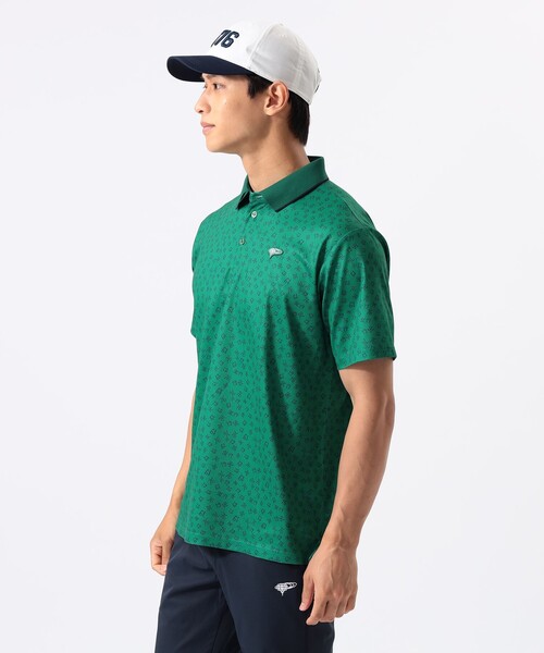BEAMS GOLF（ビームスゴルフ）の「ORANGE LABEL / 1976 グラフィック 総柄ポロシャツ（吸水速乾・UVカット）（ポロシャツ・メンズ・ネイビー/グリーン・XL/S/M/L）」の4枚目の写真